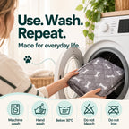 Use, wash, repeat — machine washable below 30 degrees