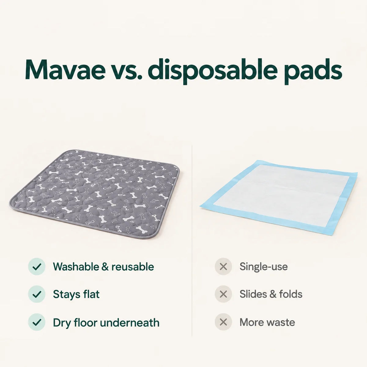 Washable and reusable next to a single-use disposable pad
