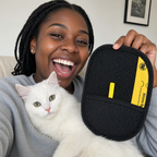 Pet Hair Remover Glove — with her cat